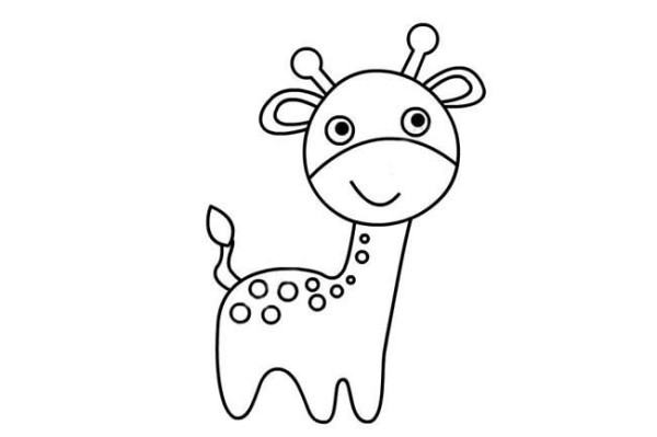 Draw a cute cartoon giraffe in a few steps