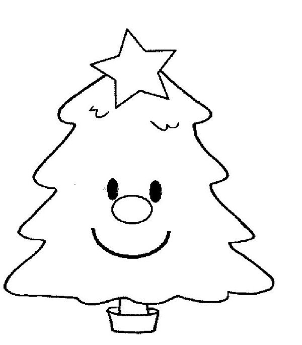 Cute Christmas tree simple drawing