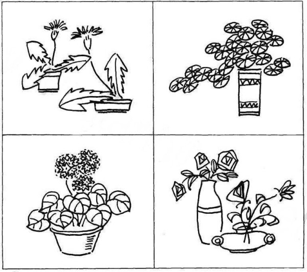 Beautiful plant bonsai simple drawing