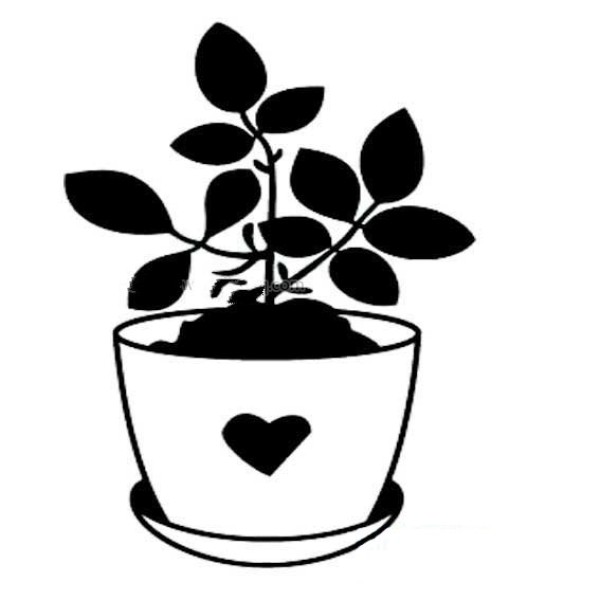 Desktop small potted plant simple strokes