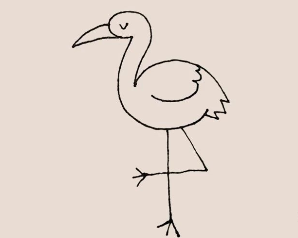 Simple drawing of flamingo