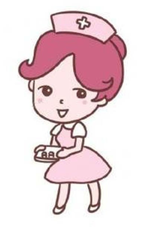 Childrens color cartoon little nurse simple drawing picture