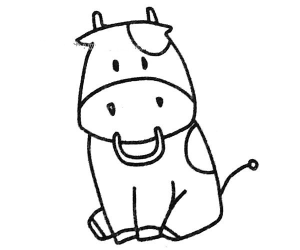 Six simple and cute cow drawing pictures