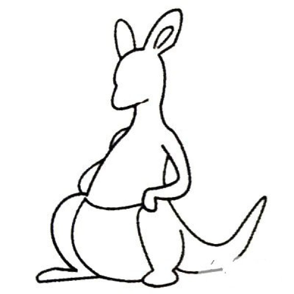 Complete collection of kangaroo simple strokes and drawing steps