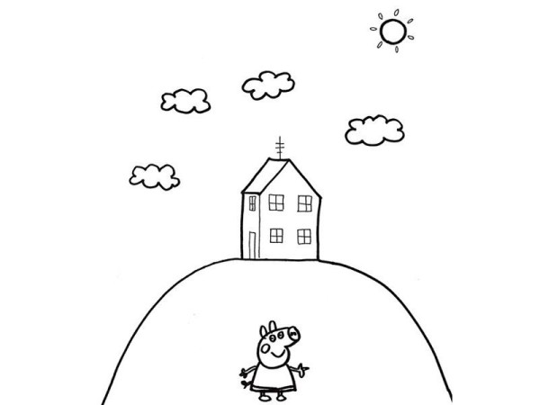 Simple drawing of Peppa Pigs home