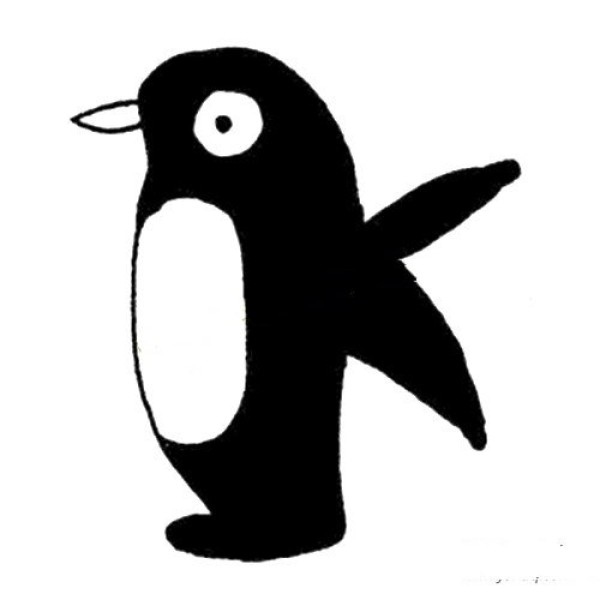 Simple strokes of penguins who want to fly