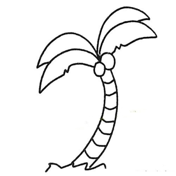 Complete collection of simple drawings for children, simple drawing tutorial of coconut tree