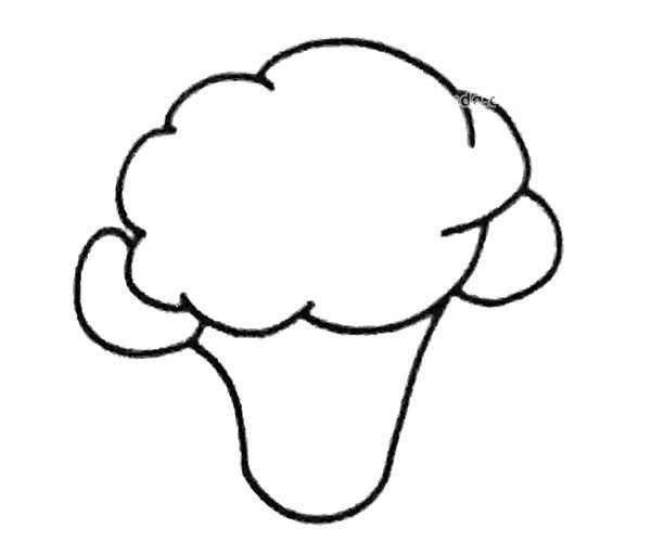 Learn to draw broccoli in four steps