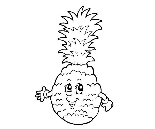 A set of cartoon fruit simple drawing pictures