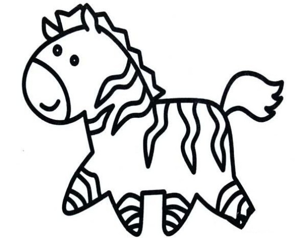 How to draw a little zebra in simple strokes