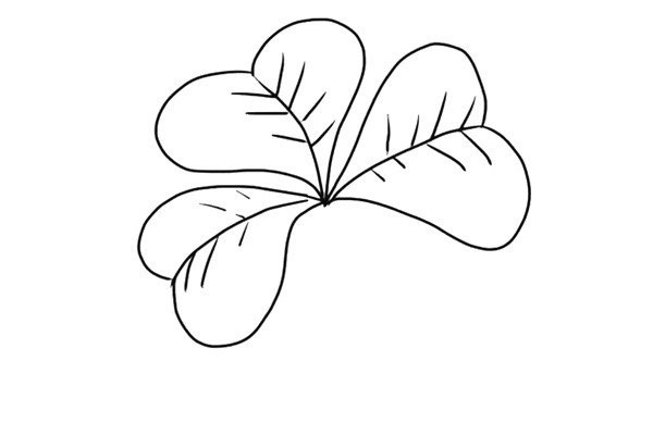 How to draw a four-leaf clover