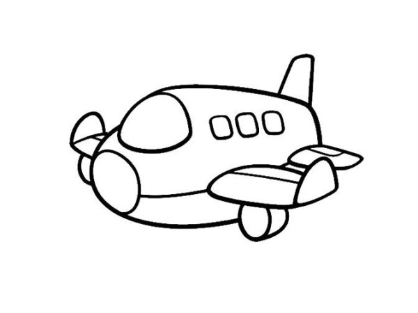 Cartoon small plane simple strokes