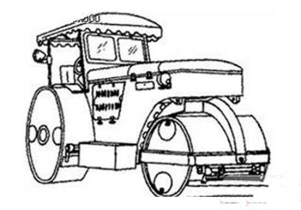 Complete picture of simple strokes of road roller