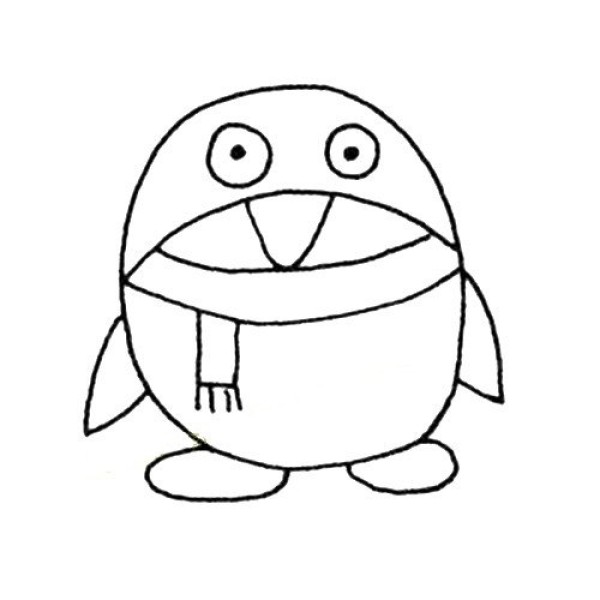 QQ penguin simple strokes picture