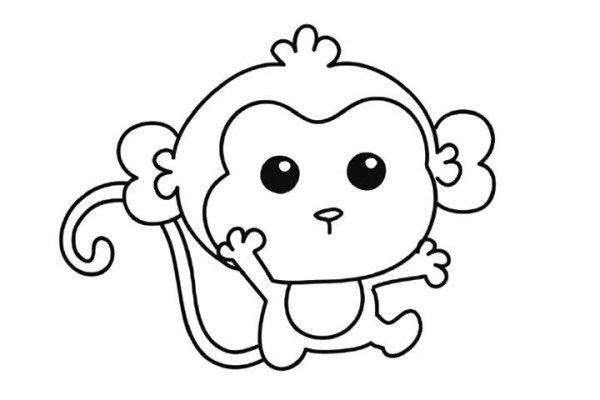 How to draw a cute little monkey