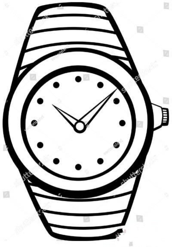 Round watch simple drawing picture