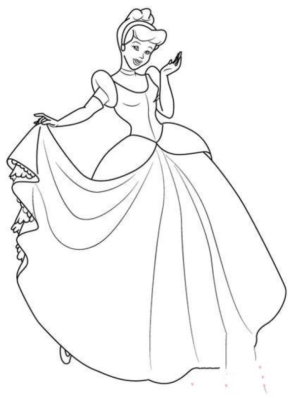 Cinderella Wedding Dress Simple Drawing Picture