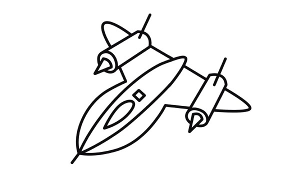 Combat aircraft simple drawing coloring method