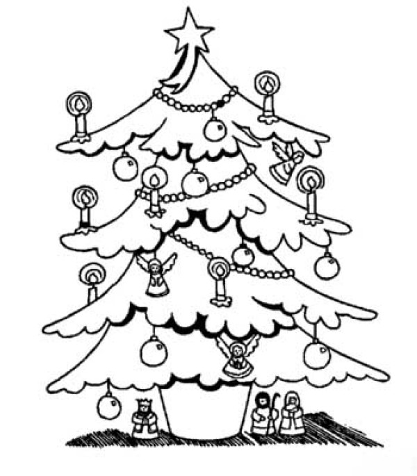 How to draw a Christmas tree