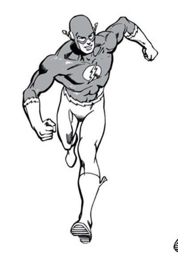 Simple drawing picture of The Flash running