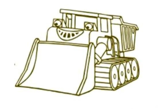 Simple drawing pictures about bulldozers