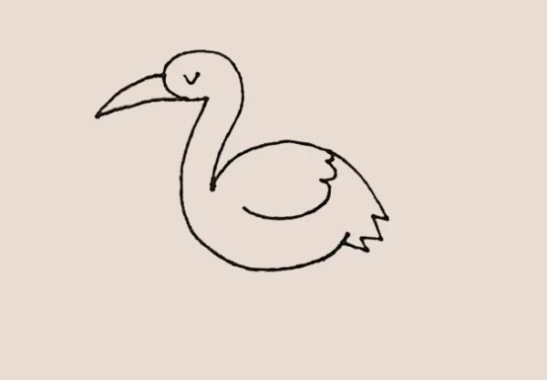 Simple drawing of flamingo