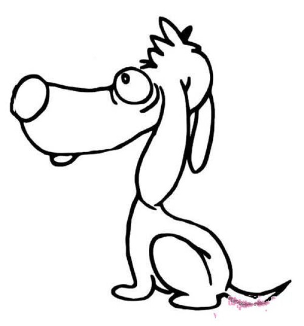 Complete picture of simple side drawing of dog