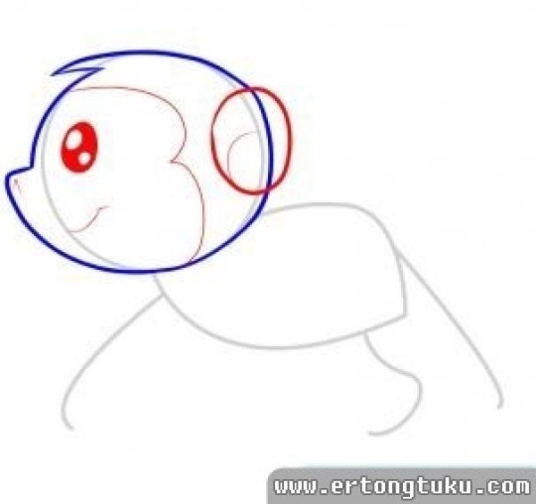 How to draw a monkey. Step by step drawing of a monkey.