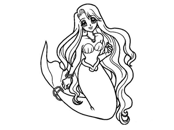 Mermaid princess simple drawing