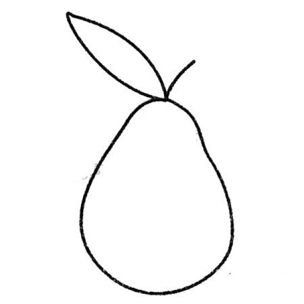 Complete collection of simple strokes of pear and drawing steps