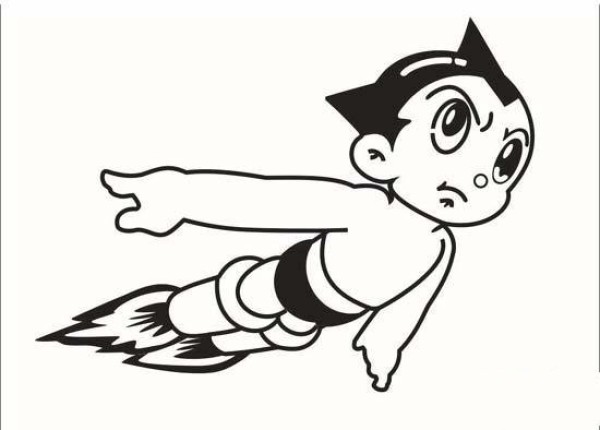 Childrens Astro Boy simple drawing picture