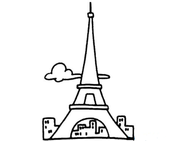 Beautiful simple drawing of the Eiffel Tower