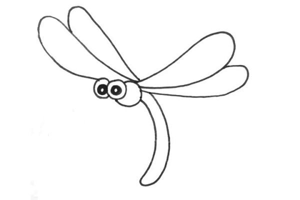 How to draw a simple dragonfly