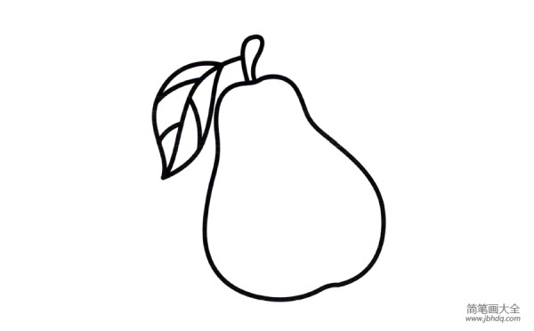 Appreciation of the simple drawing of sweet and crispy big pear