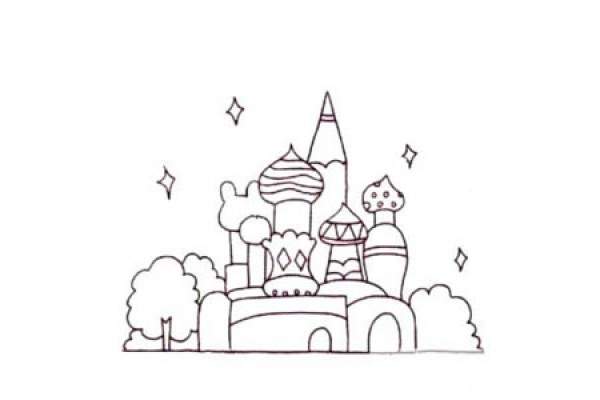 How to draw Q version of castle with simple strokes