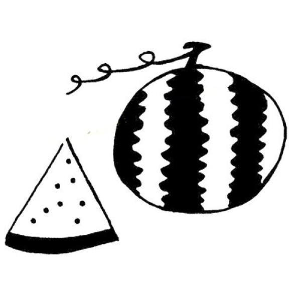 Simple watermelon drawing picture