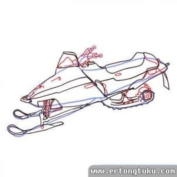 Simple drawing method of snowmobile