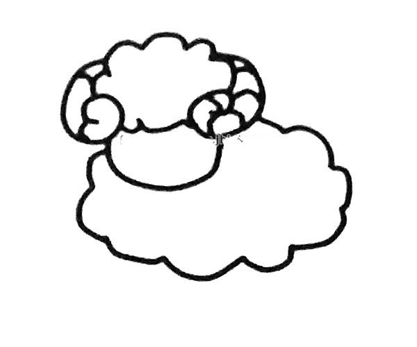 Learn to draw a cute little sheep in four steps