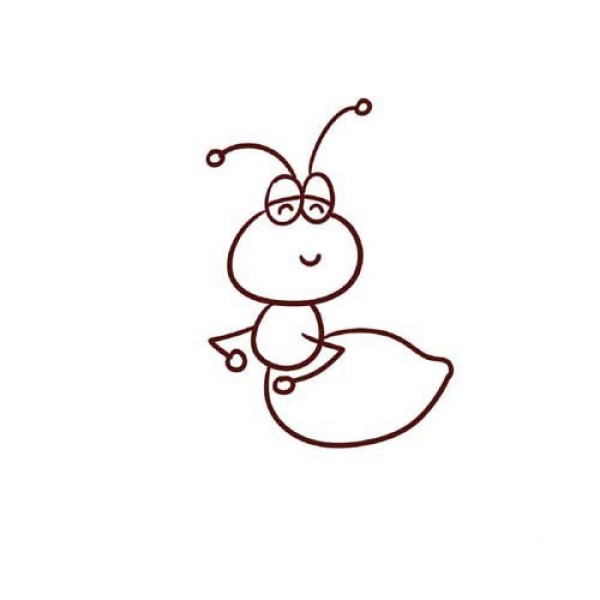 Simple animal drawing tutorial, step-by-step diagram of how to draw ants