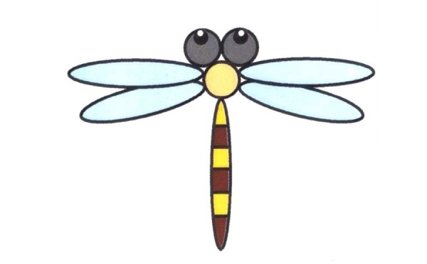 Dragonfly simple drawing step by step tutorial