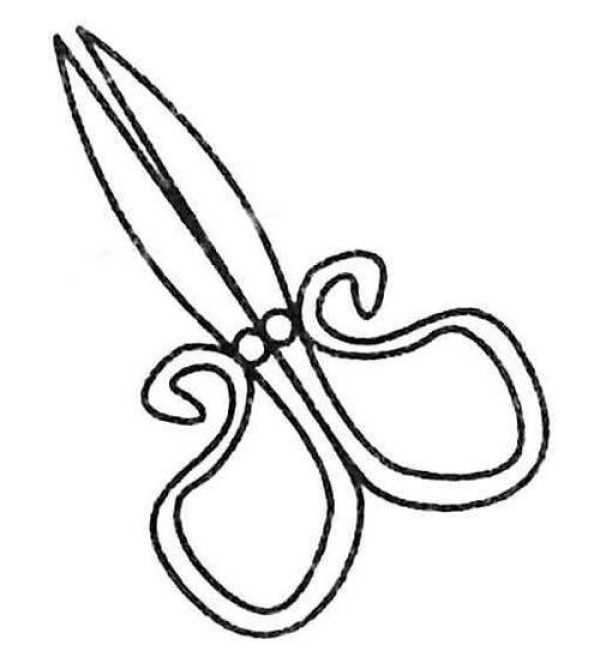 A complete collection of childrens simple drawings about scissors