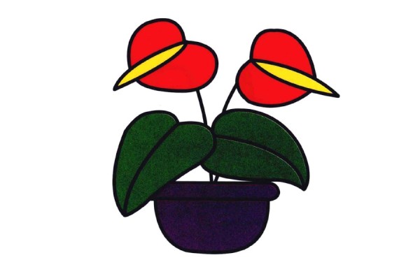 Red calla lily simple drawing coloring picture