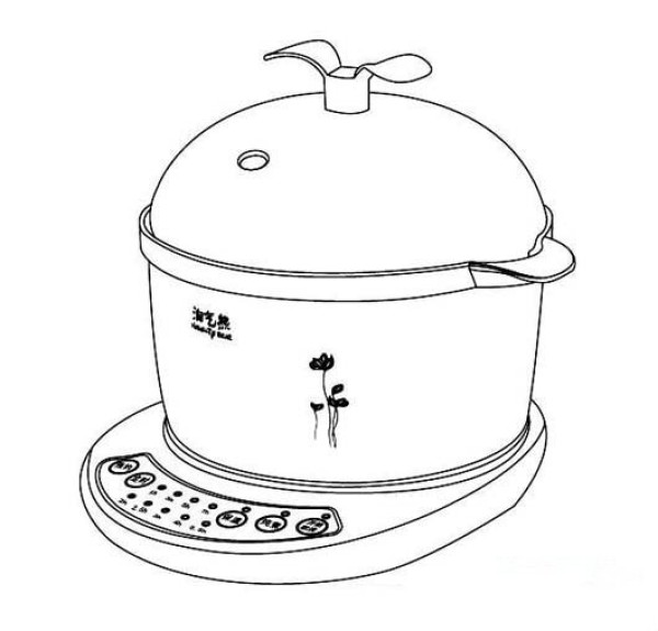 High-tech rice cooker simple drawing picture