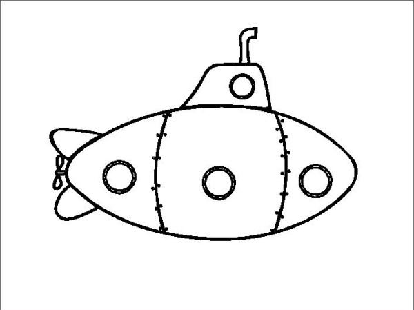 Cartoon submarine simple strokes