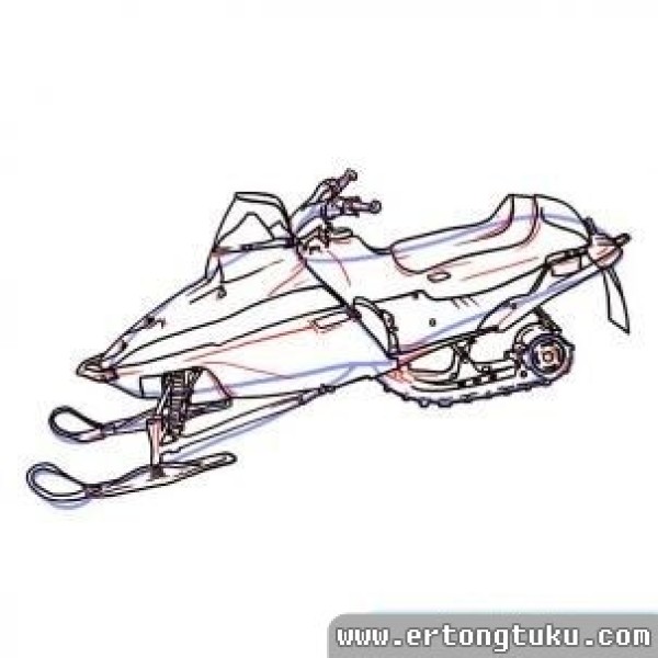 Simple drawing method of snowmobile