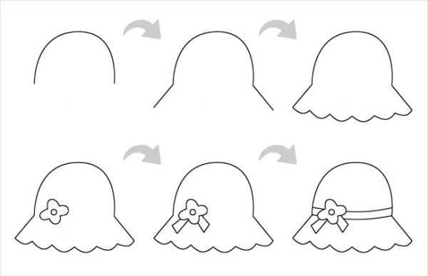 How to draw a simple hat step by step