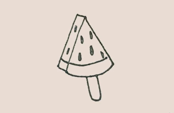 Simple drawing of watermelon popsicle