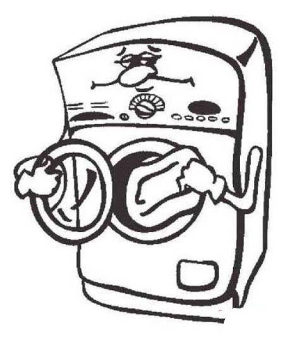 Simple drawing of cartoon washing machine