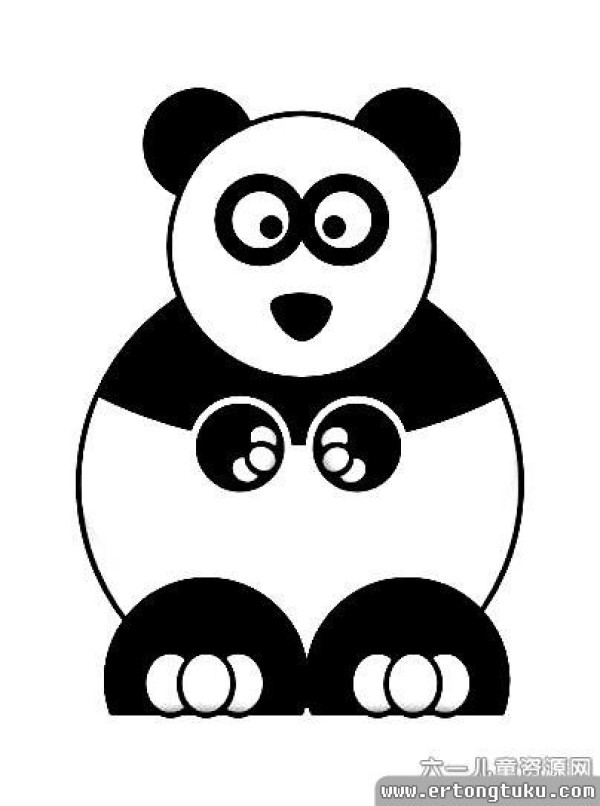 Cute Cartoon Panda Simple Drawing Works