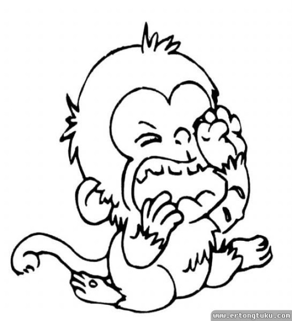 Cartoon animal monkey simple drawing picture